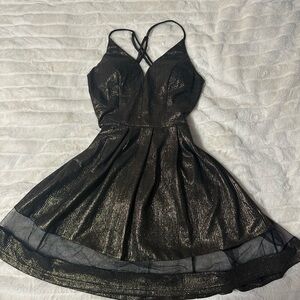 Papaya Black Pleated Halter Mini Dress